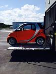 Our Smart Car on the loading ramp