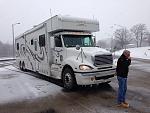 This is my 2009 45' Haulmark. My brother and I drove her through a snow storm to trade it in an Flying A in Cuba, Mo last February. We picked up my...