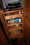 New shelf for food storage and made a great way to find what in the back.